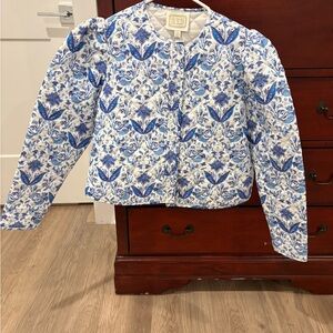 Sail to Sable Blue and White Floral Jacket